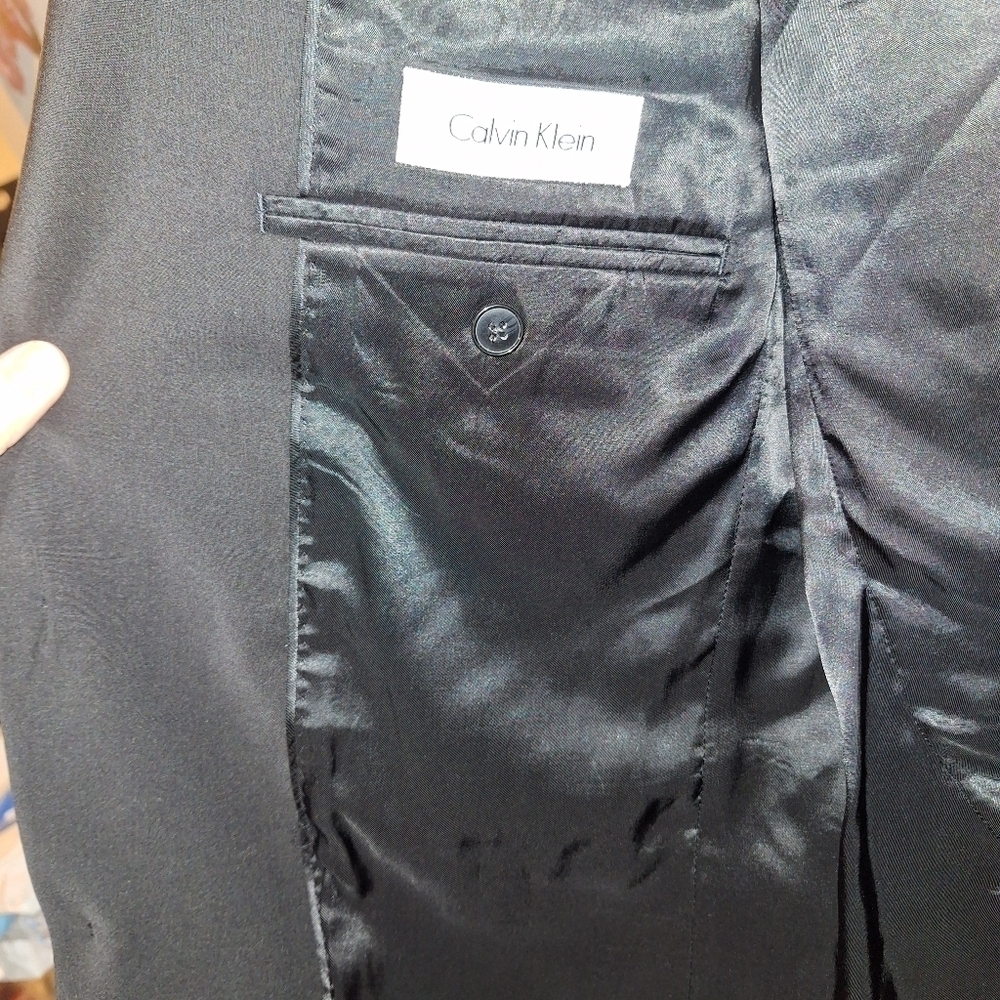 Calvin Klein Black Suit Jacket Blazer 42 Long - Picture 8 of 12